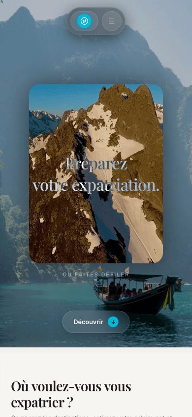 Site L'Expatrié.fr en version mobile responsive